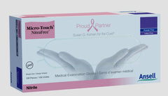 Micro Touch® NitraFree™ Nitrile Standard Cuff Length Exam Glove, Small, Pink