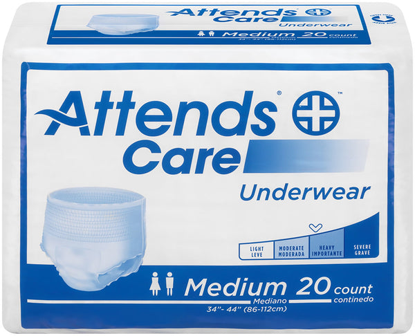 Attends® Care Adult Moderate Absorbent Underwear, Medium, White - Adroit Medical Equipment
