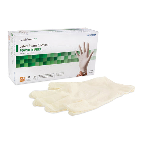 McKesson Confiderm® CL Latex Gloves, Extra Small, Ivory
