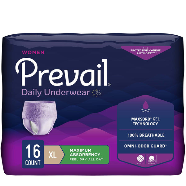 Prevail® For Women Daily Underwear Maximum Absorbent Underwear, Extra Large