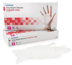 McKesson Confiderm® Vinyl Standard Cuff Length Exam Glove, Small, Clear