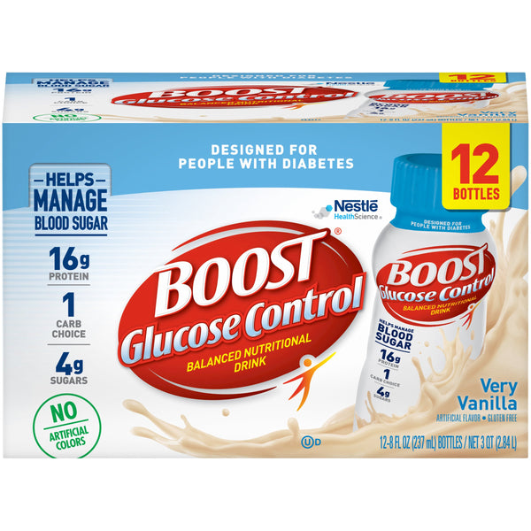 Boost Glucose Control® Vanilla Oral Supplement, 8 oz. Bottle, 24 per Case