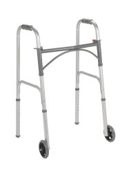 drive™ Folding Walker, 25   32 in., Silver / Gray, 350 lbs. Capacity, Steel - Adroit Medical Equipment