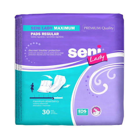 Seni® Lady Maximum Bladder Control Pad, 11 Inch Length