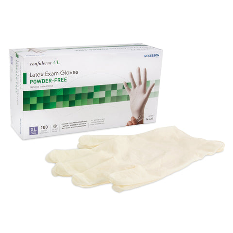 McKesson Confiderm® CL Latex Gloves, Extra Large, Ivory