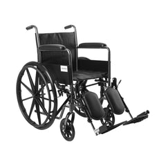McKesson Standard Wheelchair with Padded Arm, Composite Mag Wheel, 18 in. Seat, Swing Away Elevating Footrest