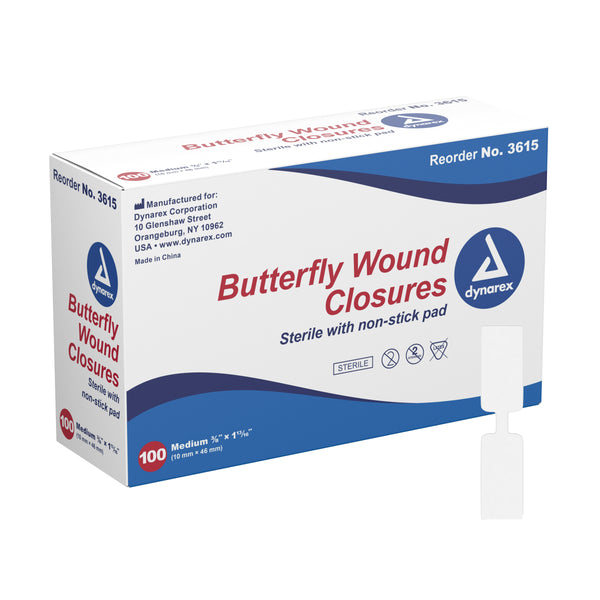 dynarex® Butterfly Wound Closure Strip, 3/8 by 1 13/16 Inches