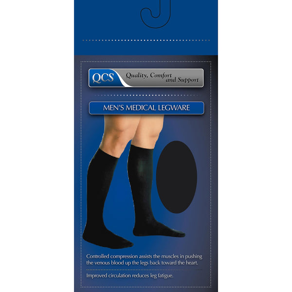 QCS Compression Knee High Socks, Small / Medium, Black