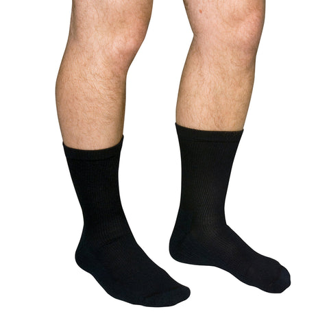 QCS Diabetic Compression Crew Socks, Small, White