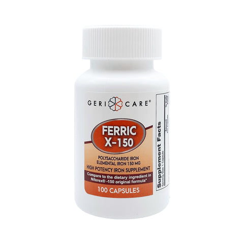 Geri Care Iron Mineral Supplement, 100 Capsules per Bottle