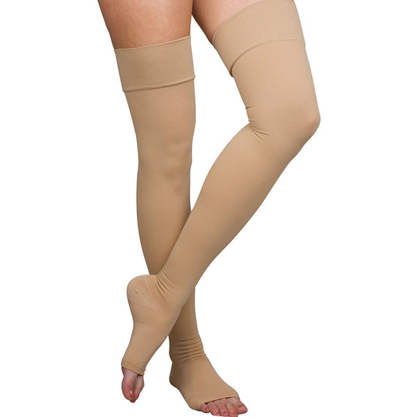 Loving Comfort® Thigh High Compression Stockings, Small, Beige
