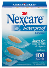 Nexcare™ Clear Waterproof Adhesive Strip, Assorted Sizes, 100 per Box