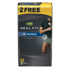Depend® Real Fit® Maximum Absorbent Underwear, Small / Medium, 22 per Package