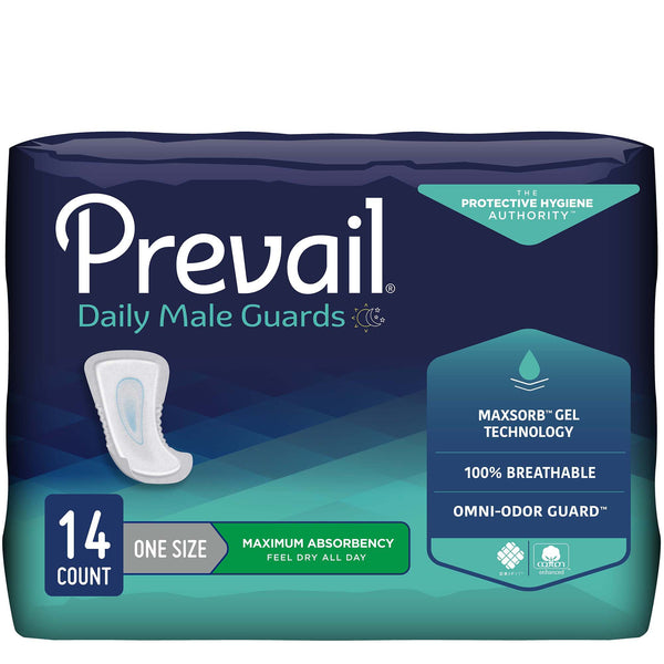 Prevail® Daily Male Guards Maximum Bladder Control Pad, 12½ Inch Length