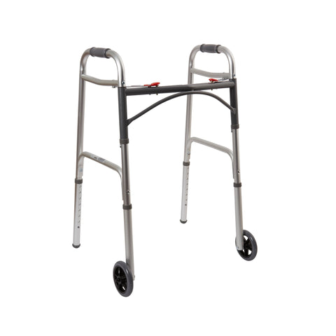 McKesson Folding Walker, 32   39 in., Silver, 350 lbs. Capacity, Aluminum