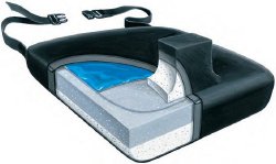 SkiL Care™ Leg Abductor Cushion, 18 in. W x 16 in. D x 3.5 in. H, Gel / Foam, Black, Non inflatable