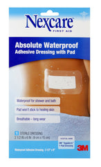 Nexcare™ Absolute Waterproof Adhesive Dressing, 3½ x 6 Inch