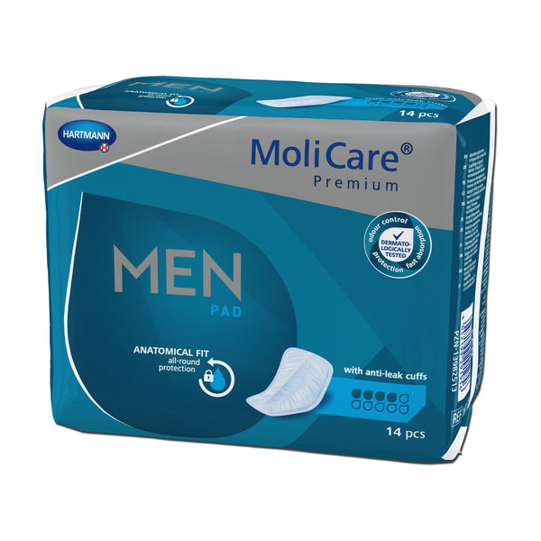 MoliCare® Premium Men 4 Drop Bladder Control Pad, 7 x 13 Inch