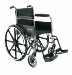 Merits Standard Wheelchair with Padded, Removable Arm, Composite Mag Wheel, 16 in. Seat, 250 lbs