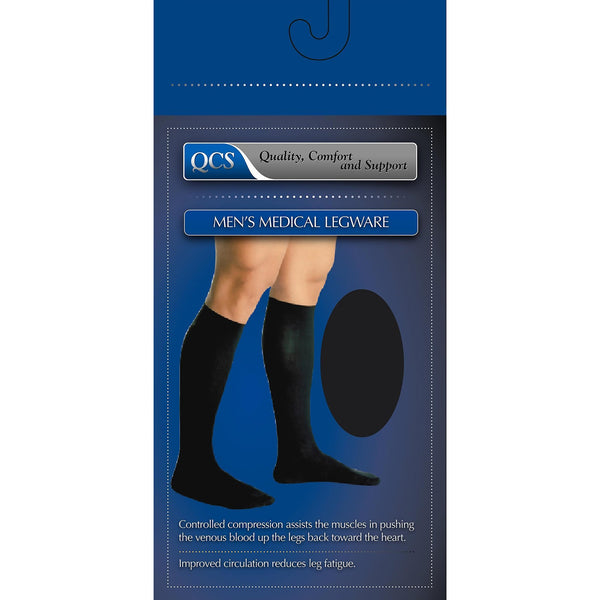 QCS Firm Compression Knee High Socks, Large, Brown