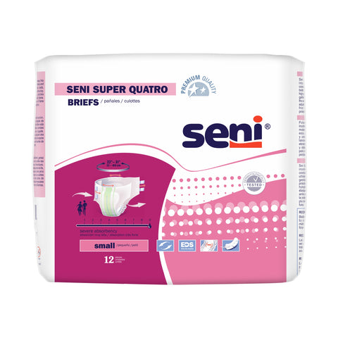 Seni® Super Quatro Severe Absorbency Incontinence Brief, Small