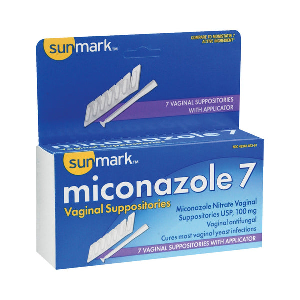 sunmark® Miconazole Nitrate Vaginal Antifungal, 7 Suppositories with Applicator