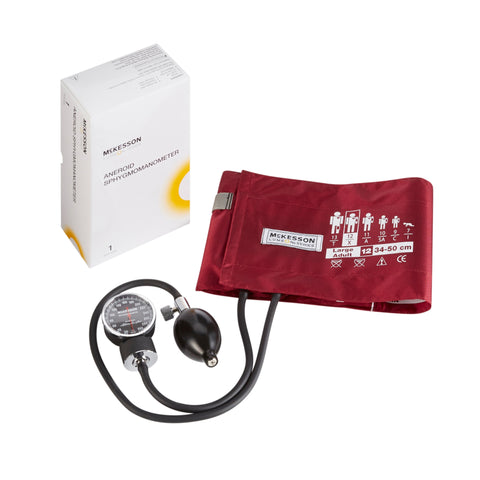 McKesson LUMEON™ Aneroid Sphygmomanometer, Adult Large, Burgundy