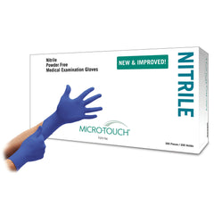 Ansell Micro Touch® Nitrile Gloves, Blue