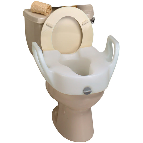 Lock On Elevated Toilet Seat with Arms