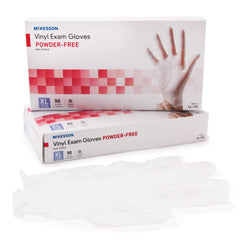 McKesson Confiderm® Vinyl Standard Cuff Length Exam Glove, Extra Large, Clear