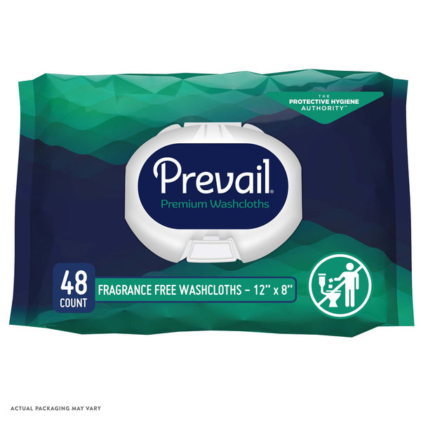 Prevail® Unscented Washcloths, Soft Pack