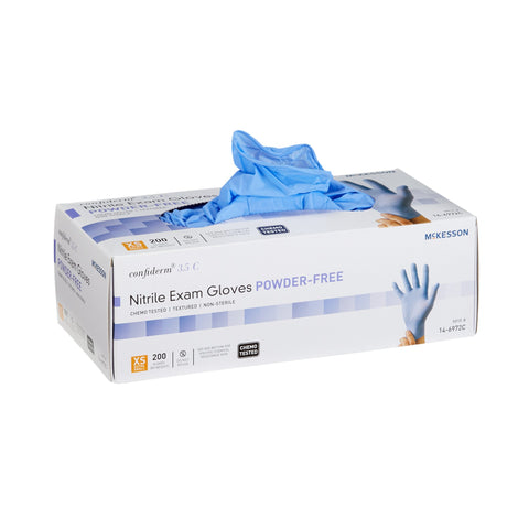McKesson Confiderm® 3.5C Nitrile Gloves, Extra Small, Blue