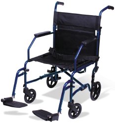 Classics Transport Chair, 19 in. Seat, Steel, 300 lbs. Capacity