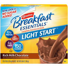 Carnation® Breakfast Essentials® No Sugar Added Chocolate Oral Supplement, 8 Packet per Box