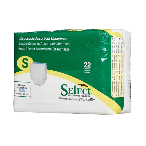 Select® Heavy Protection Absorbent Underwear, Small, 22 per Package