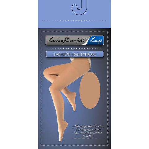 Loving Comfort® Waist High Compression Pantyhose, Tall, Beige