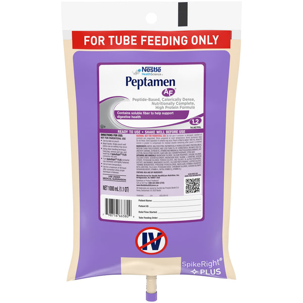 Peptamen AF® Ready to Hang Tube Feeding Formula, 33.8 oz. Bag