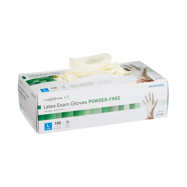 McKesson Confiderm® CL Latex Gloves, Large, Ivory