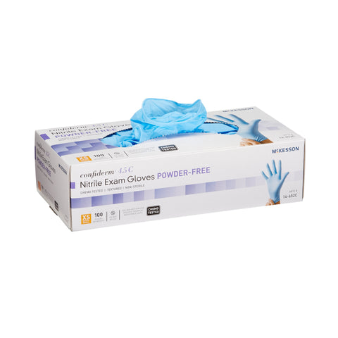 McKesson Confiderm® 4.5C Nitrile Standard Cuff Length Exam Glove, Extra Small, Blue