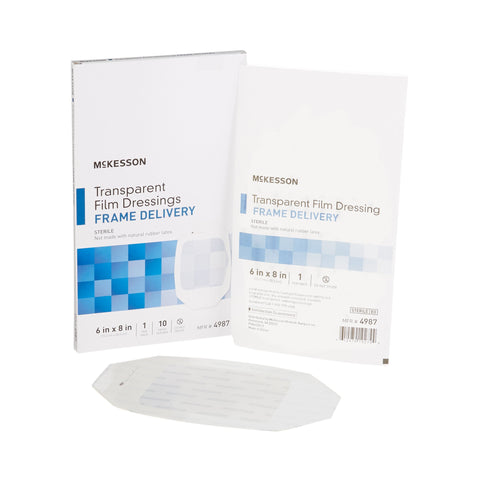 McKesson Octagonal Sterile Dressing with Frame Style Delivery, 6 x 8 Inch, Transparent