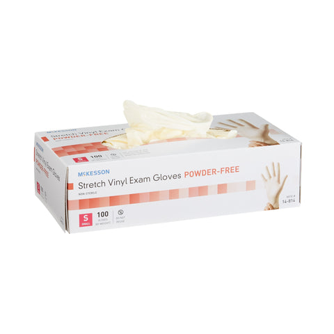 McKesson Stretch Vinyl Gloves, Small, Ivory
