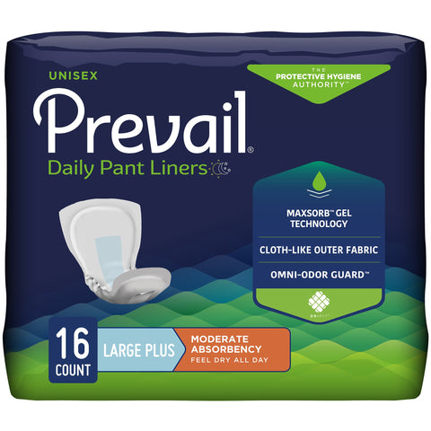 Prevail® Daily Pant Liners Moderate Absorbency Bladder Control Pad, 28 Inch Length