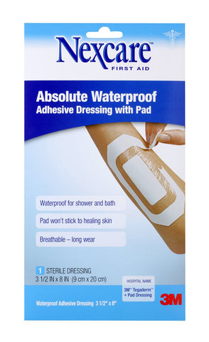 Nexcare™ Absolute Waterproof Adhesive Dressing, 6 x 8 Inch