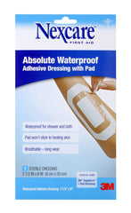 Nexcare™ Absolute Waterproof Adhesive Dressing, 6 x 8 Inch