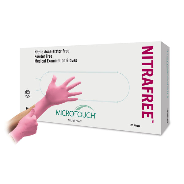 Ansell Micro Touch® NitraFree™ Nitrile Gloves, Pink