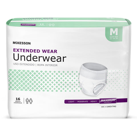 McKesson Extended Wear Maximum Absorbent Underwear, Medium