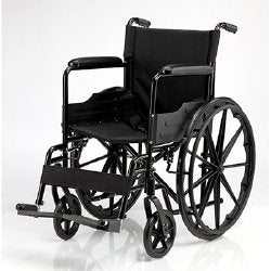 Merits Acadia Standard Wheelchair with Padded Arm, Composite Mag Wheel, 16 in. Seat, Elevating Legrest, 250 lbs