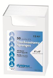 dynarex® Tracheostomy Sponge, 4 x 4 inch