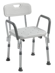 drive™ Shower Chair with Back and Removable Padded Arms - Adroit Medical Equipment