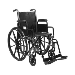 McKesson Standard Wheelchair with Padded, Removable Arm, Composite Mag Wheel, 16 in. Seat, Swing Away Footrest